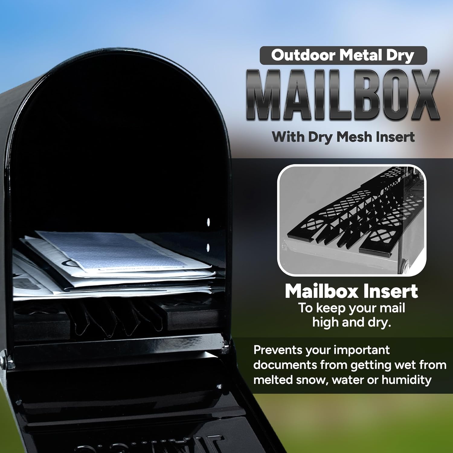 Black Mailbox With Dry Insert