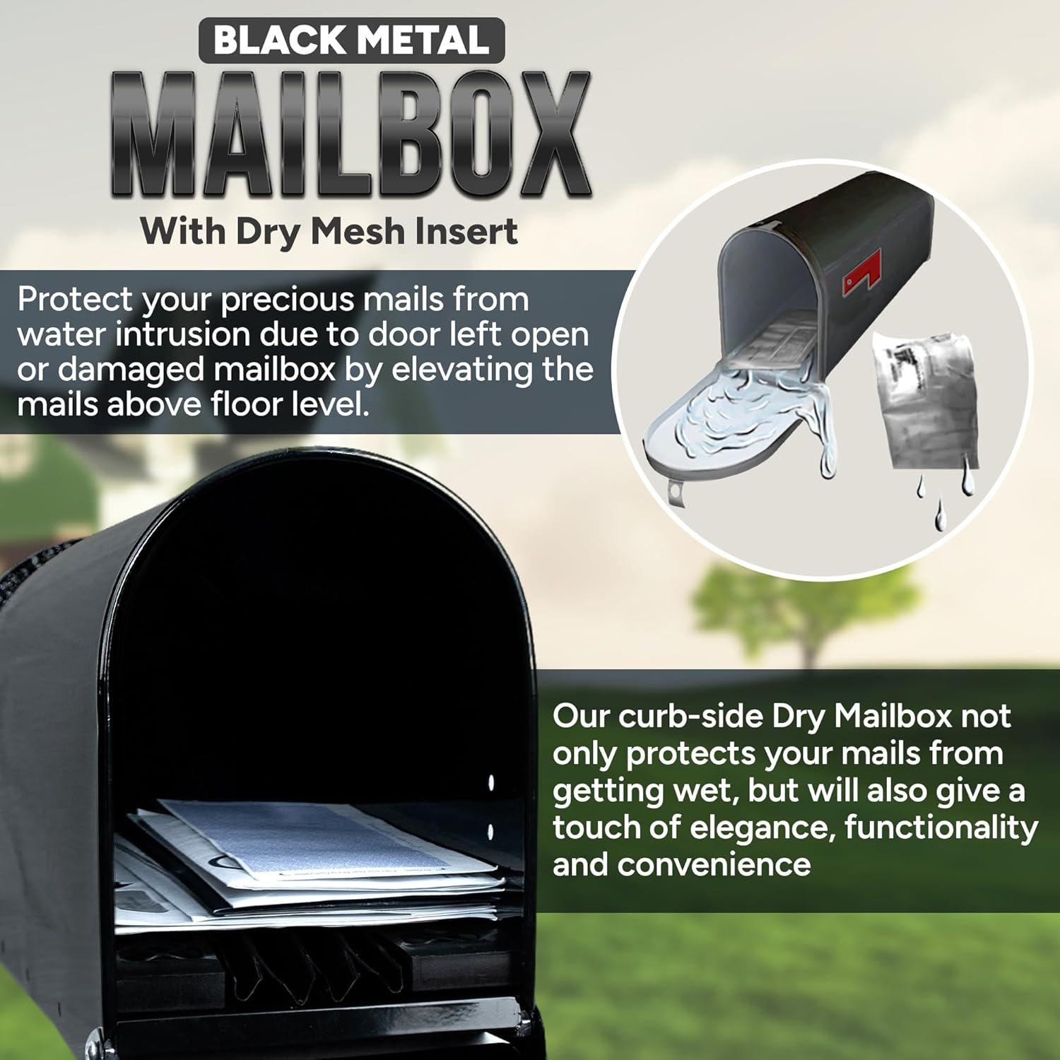 Black Mailbox With Dry Insert