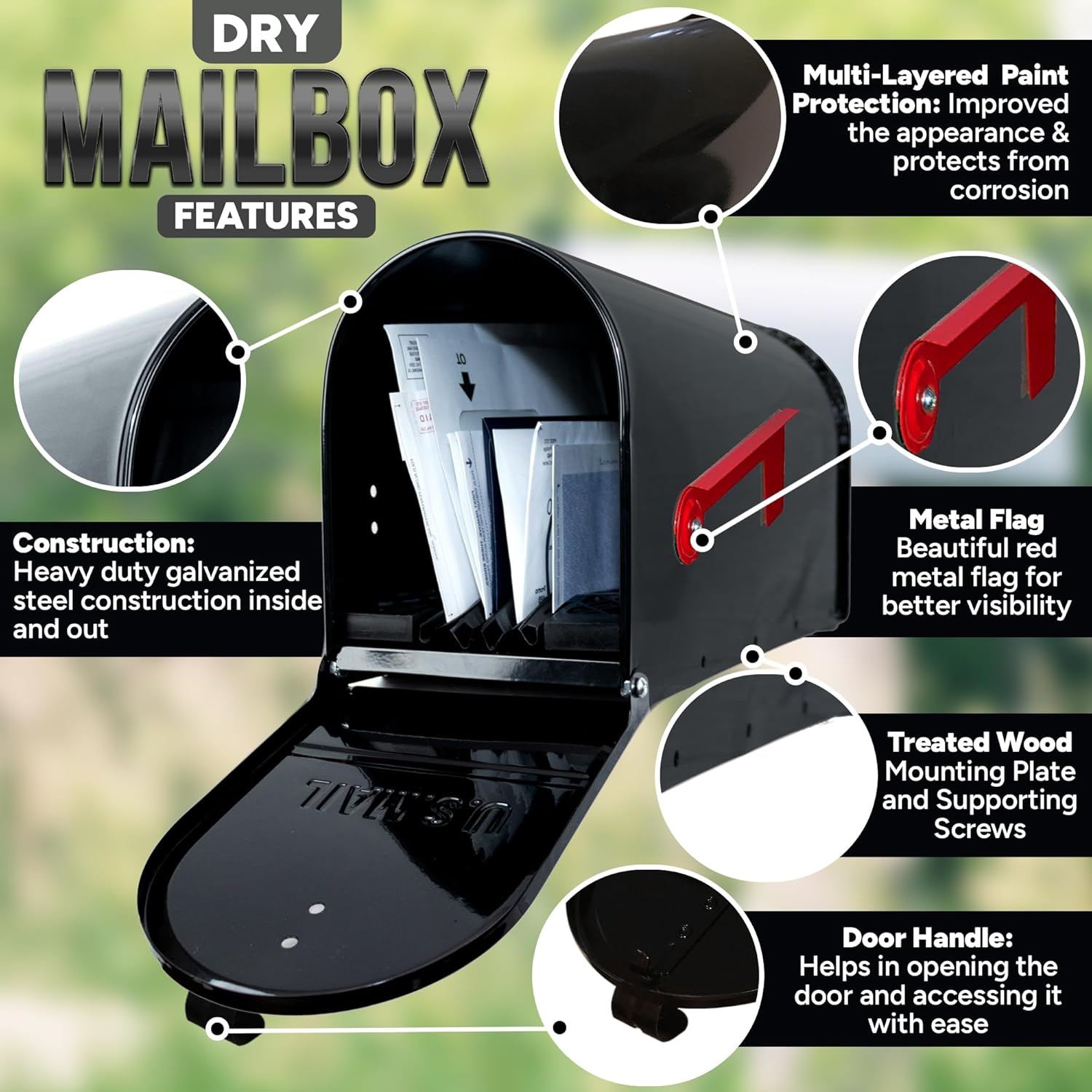 Black Mailbox With Dry Insert